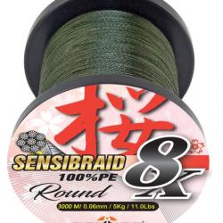 Tresse Sakura Sensibraid 8 Green 3000 M 15/100-11KG