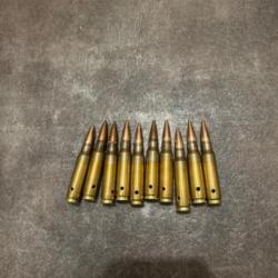 Lot de 10 cartouche munitions neutralisée calibre 308 winchester 7,62x51