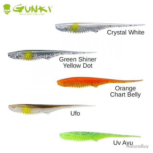 DESTOCKAGE ! Leurre Souple Gunki Mosquito 180 Green Shiner Yellow Dot