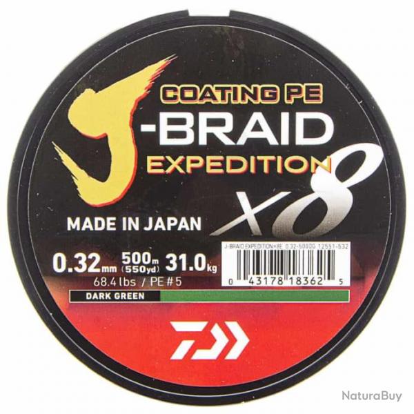 Daiwa Tresse J-Braid Exp X8 Vert 500m 68,4lb