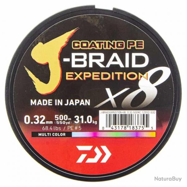 Daiwa Tresse J-Braid Exp X8 Multicolore 500m 68,4lb