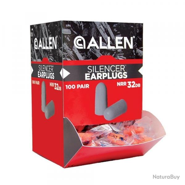 PAIRE BOUCHONS D'OREILLES SILENCER FOAM ALLEN