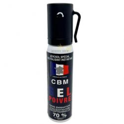 Bombe lacrymogène GEL POIVRE OC 25ml avec clip - CBM (fabriqué en France)