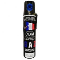 Bombe lacrymogène GAZ CS 75ml avec clip - CBM (fabriqué en France)