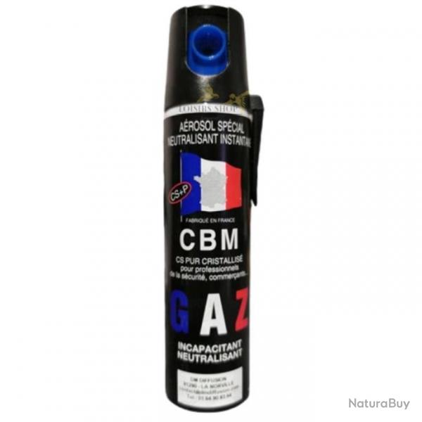 Bombe lacrymogne GAZ CS 75ml avec clip - CBM (fabriqu en France)