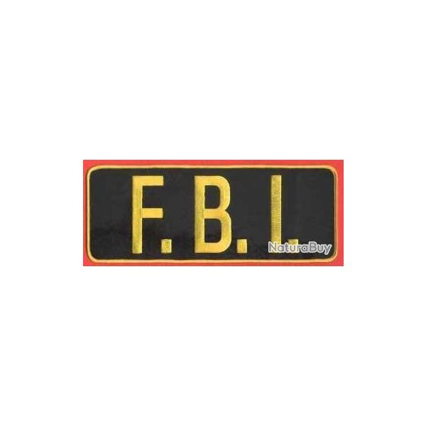 Patch dorsale FBI noir avec colle