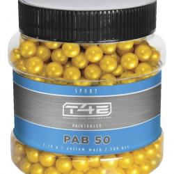 Boite de 500 billes paintball Bio T4E sport PAB cal.50 jaune