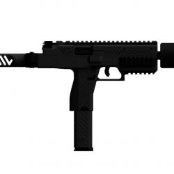 Réplique SMG VMP-1X Noire avec silencieux 0.95J