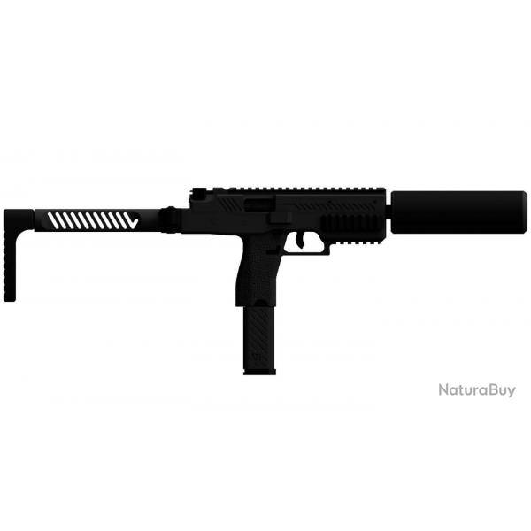 Rplique SMG VMP-1X Noire avec silencieux 0.95J