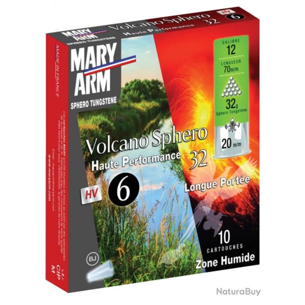 Boite de 10 cartouche Tungsten Mary am Volcano sphero 32 cal.12/70mm N4 32G