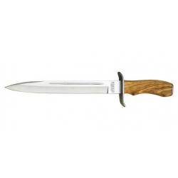 Dague Joker Chamois manche bois d'olivier lame 25,5cm + étuis cuir