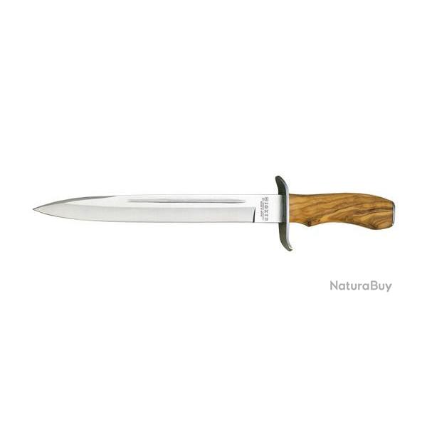 Dague Joker Chamois manche bois d'olivier lame 25,5cm + tuis cuir