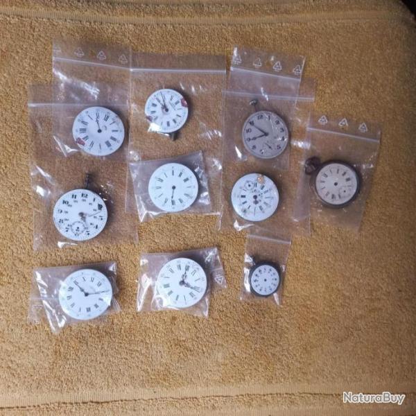 lot de pice pour ancienne montre gousset   CADRANS , AIGUILLES , BOITIERS , ENGRENAGES , ETC