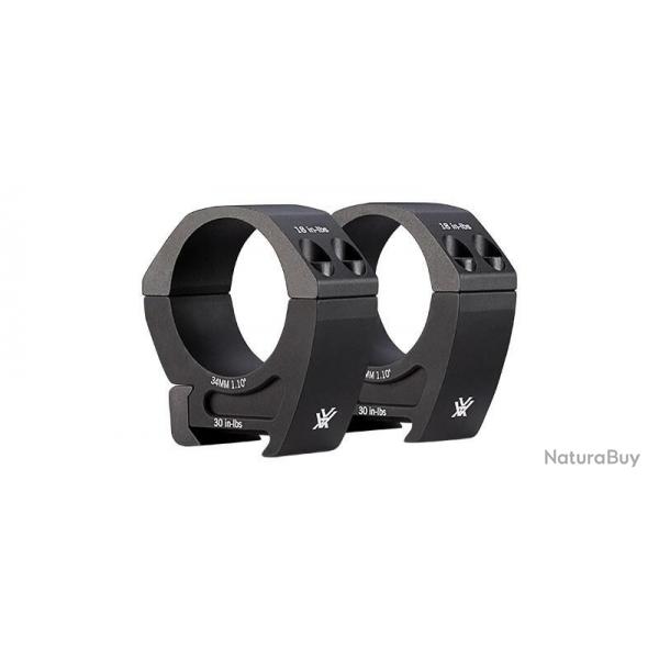 Montage 2 colliers lunette VORTEX Pro Series (21 mm-diam.34mm-BH10) LA PAIRE de COLLIERS 34MM VORTEX