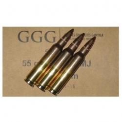 Munitions cartouches à balles GGG cal.223 Rem 5.56x45 FMJ 62gr par 1000