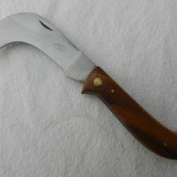 couteau serpette hérisson 18 cm manche bois
