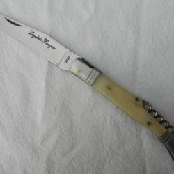 couteau Laguiole Bougna tire bouchon manche os - longueur 21,5 cm