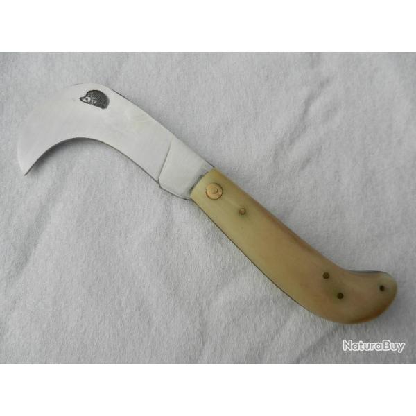 couteau serpette Herisson manche os - longueur 18 cm