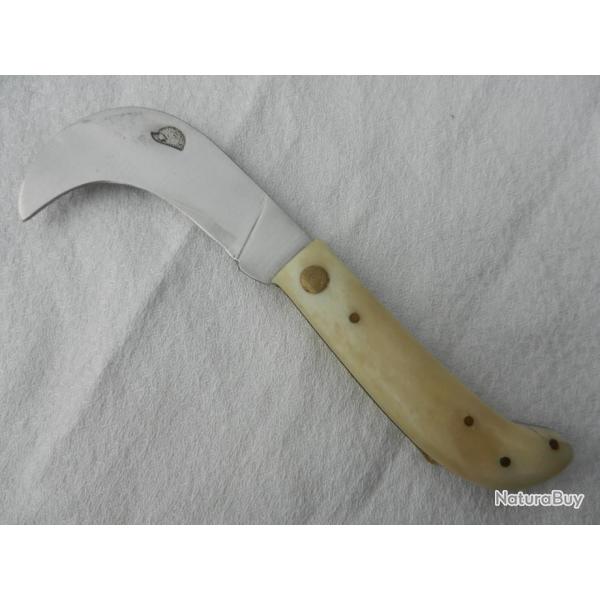 couteau serpette Herisson manche os - longueur 16 cm