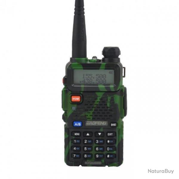 Baofeng Talkie Walkie Camo UV-5R Radio Bidirectionnelle Dual Bande VHF,UHF FM Portable + Oreillette