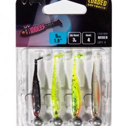 Pack Fox Rage Micro Tiddler Fast Mixed UV 5cm Par 4 5cm UV Nightmare, UV Chartreuse Ayu, UV Lemon Ti