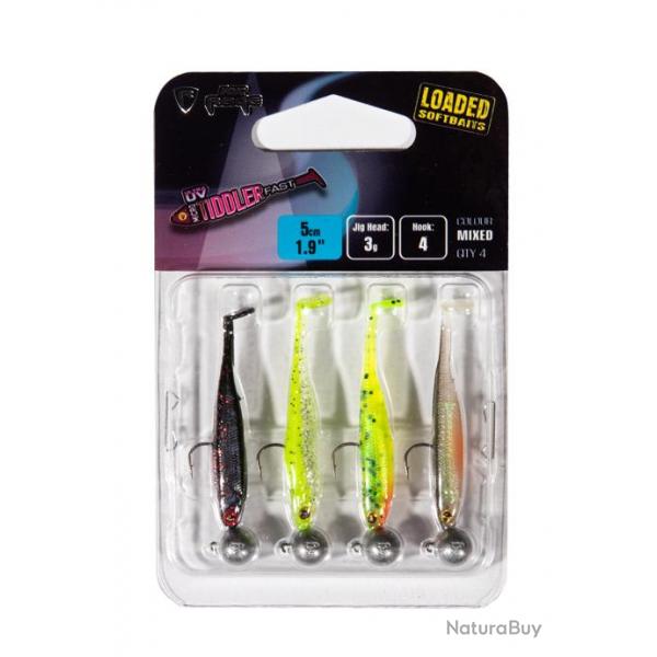 Pack Fox Rage Micro Tiddler Fast Mixed UV 5cm Par 4 5cm UV Nightmare, UV Chartreuse Ayu, UV Lemon Ti