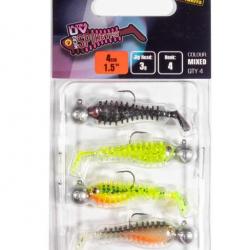 Leurre Souple Fox Rage Micro Spikey Fry UV 4cm Mixed Colour Loaded 4cm Par 4 UV Nightmare, UV Chartr