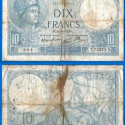 France 10 Francs 1939 Minerve Billet Franc Frcs Frs Frs