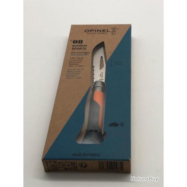 Couteau avec sifflet intgr Opinel n8 outdoor sports
