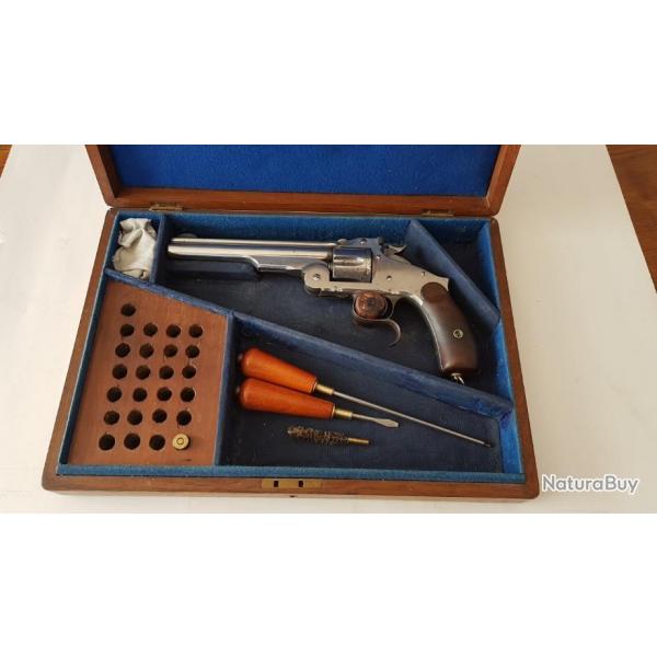 Trs beau Smith & Wesson Model 3 Russian Second Model  Nickel Calibre 44 S&W Russian