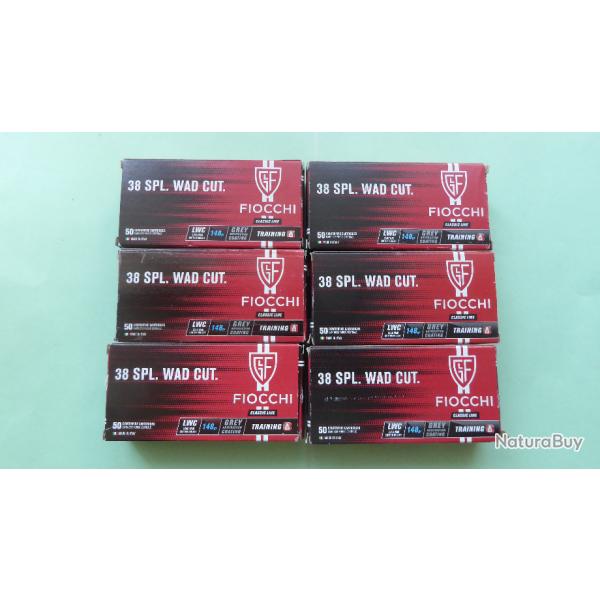 Lot de 6 botes vides pour armes de poing - calibre 38 SPL WC / 9 mm