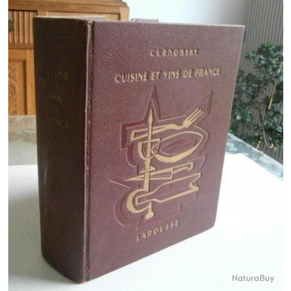 Cuisine et vins de France Curnonsky RE BE Librairie Larousse 1953