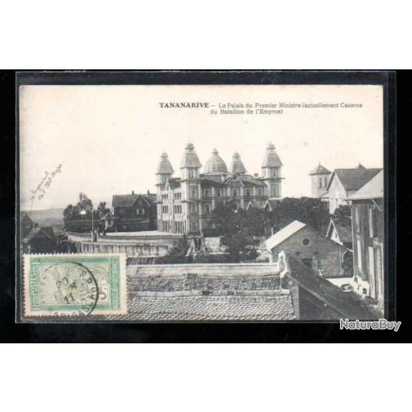madagascar le palais du 1er ministre caserne du bataillon de l'emyrne carte postale ancienne , cpa