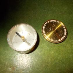ancienne boussole ronde cuivre laiton de poche  militaria militaire xix eme verre
