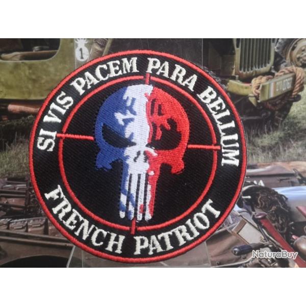 Patch brod French Patriot - Diamtre : 80 mm  coudre ou  coller au fer  repasser
