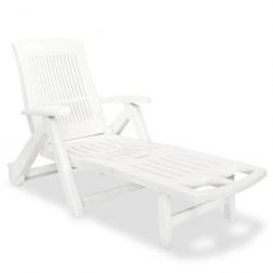 Transat chaise longue bain de soleil lit de jardin terrasse meuble d'extérieur avec repose-pied pla
