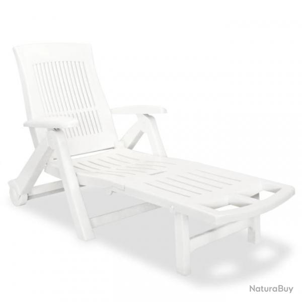 Transat chaise longue bain de soleil lit de jardin terrasse meuble d'extrieur avec repose-pied pla