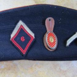 bonnet guerre Algérie 6° régiment de Dragons cavalerie ABC char +insigne DP guillo +grades+ins mod45