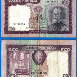 Portugal 100 Escudos 1961 Billet Escudo Pedro Nunes