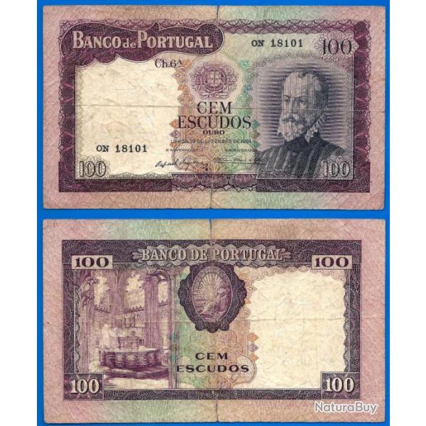 Portugal 100 Escudos 1961 Billet Escudo Pedro Nunes