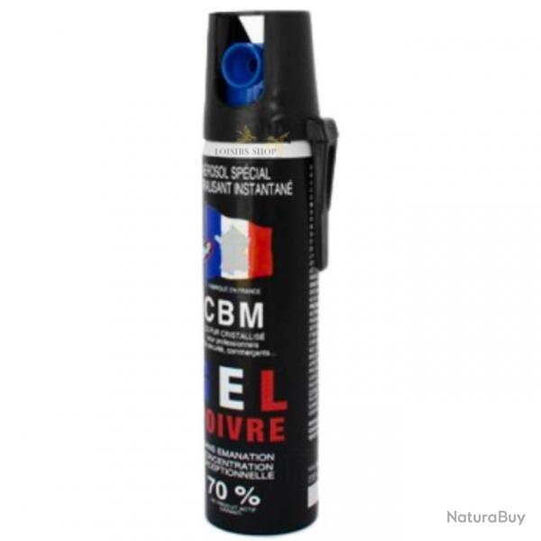 Bombe lacrymogne GEL POIVRE OC 75ml avec clip - CBM (fabriqu en France)
