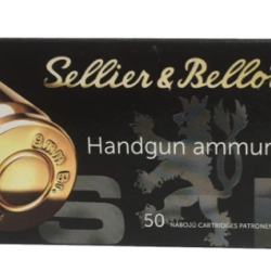 Boites de 50 munitions  9mm court 380 acp 92 grains Sellier Bellot ou fiocchi ppu celons arrivage