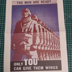 AFFICHE PROPAGANDE 39/45, REPRODUCTION 28 X 41,5 CM, AVIATION WW2 (14)