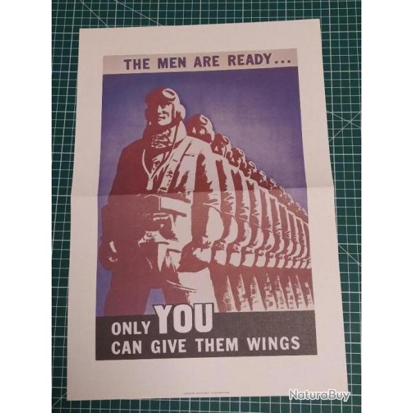 AFFICHE PROPAGANDE 39/45, REPRODUCTION 28 X 41,5 CM, AVIATION WW2 (14)