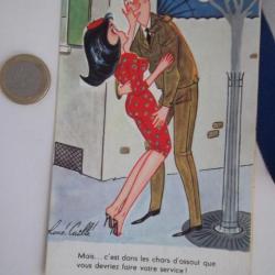 carte postale militaire collection vintage humour