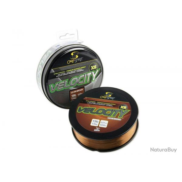Fil Carpe CARPSPIRIT Velocity XS Green 1200M 0.30mm