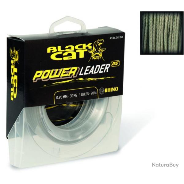 Tresse Bas de ligne BLACK CAT Power Leader RS 20m 1mm