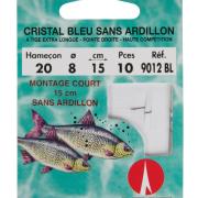 PATIKIL Lot De 20 Petits Hameçons De Pêche Avec Ligne De 45 Cm, 20 Hameçons Doubles Avec Ardillons Pour Eau Douce, Argenté