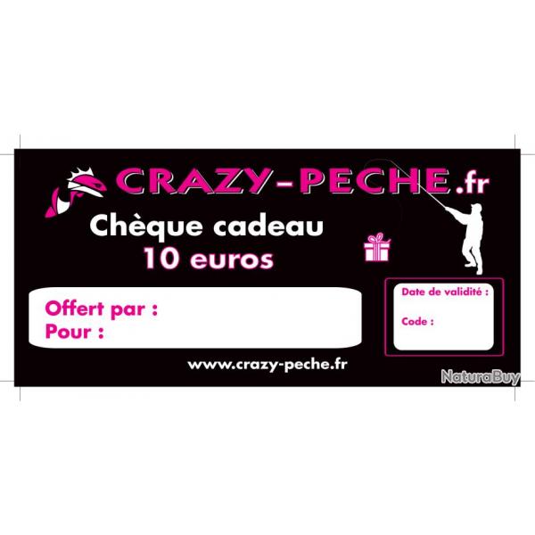 Chque cadeau Crazy-peche.fr 10&euro;