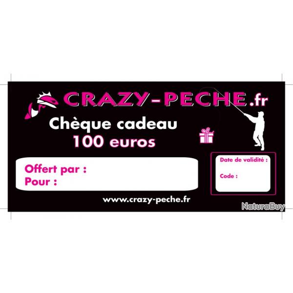 Chque cadeau Crazy-peche.fr 100&euro;